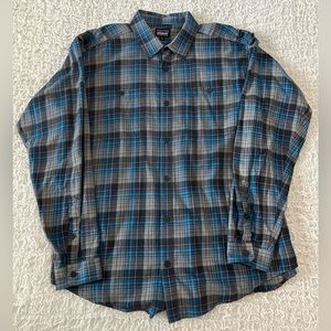 Patagonia Mens Pima Long Sleeve Shirt. XL Fjord